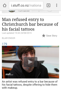 facial tattoos discrimination